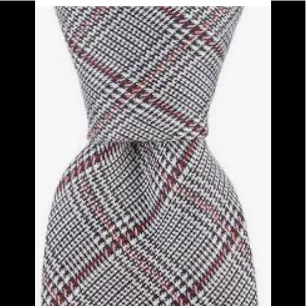 NWT CROSBY & HOWARD BLACK WHITE & RED TIE - Picture 3 of 8